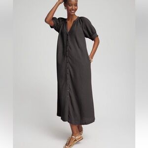 Chico's Black Puff Sleeve Sundress